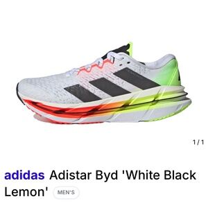 Adidas Adistar BYD White Black Lemon – Men’s 11.5 – New in Box!